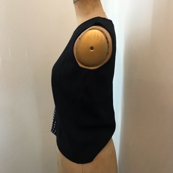 Vintage Liz Claiborne Sleeveless Navy Top Shirt - Picture 8 of 8